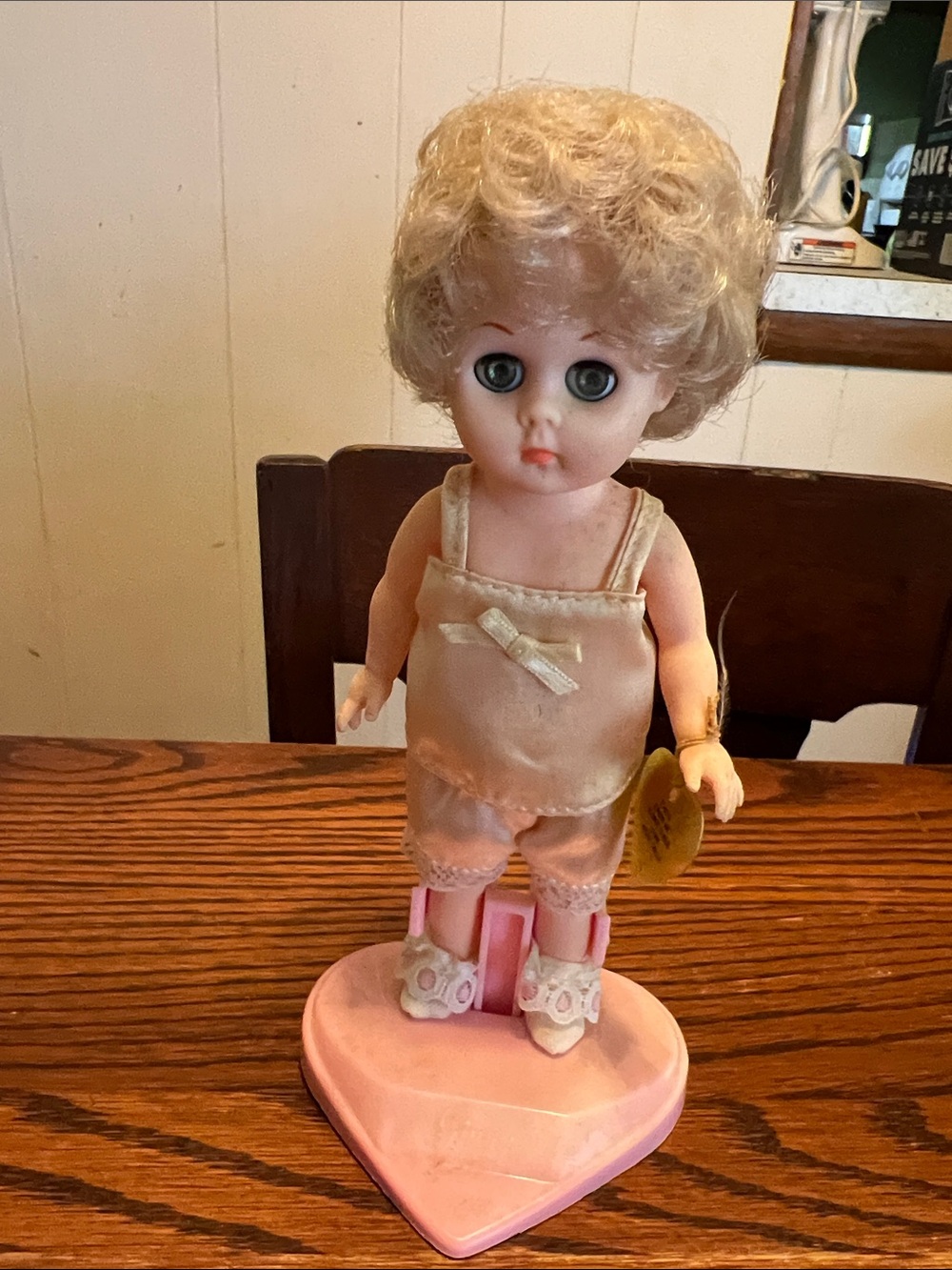 Vintage Blonde Baby Doll in Pink Outfit - Unbranded